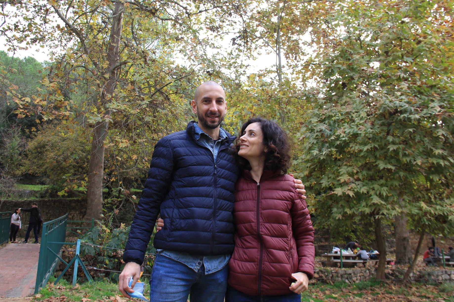 Image may contain: 2 people, including Tali Risis Broide, people standing, tree, outdoor and nature